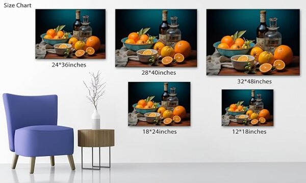 Kitchen Wall Decor - Oranges Kitchen Canvas Wall Art Print - Image 6